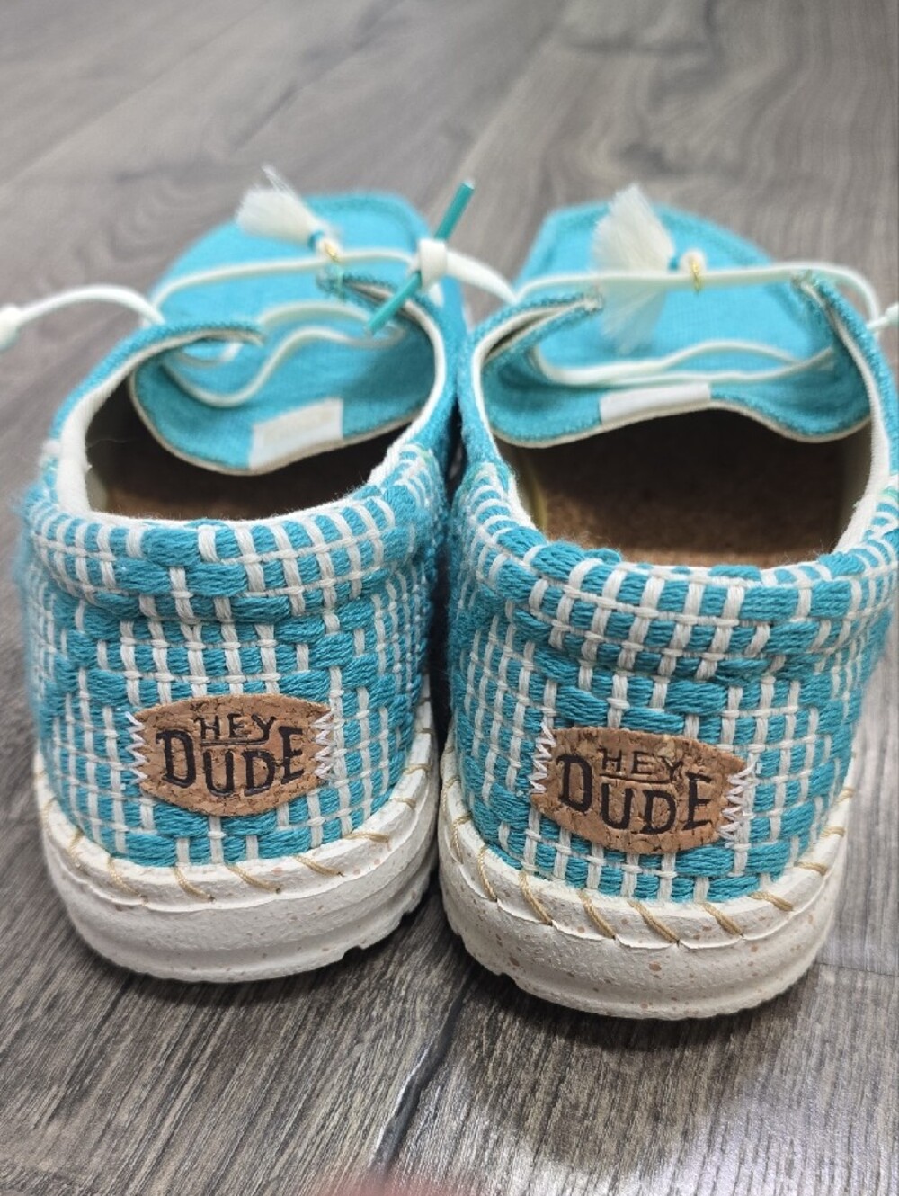 Hey Dude Turquoise Canvas Slip-On Moccasins - Picture 2 of 3